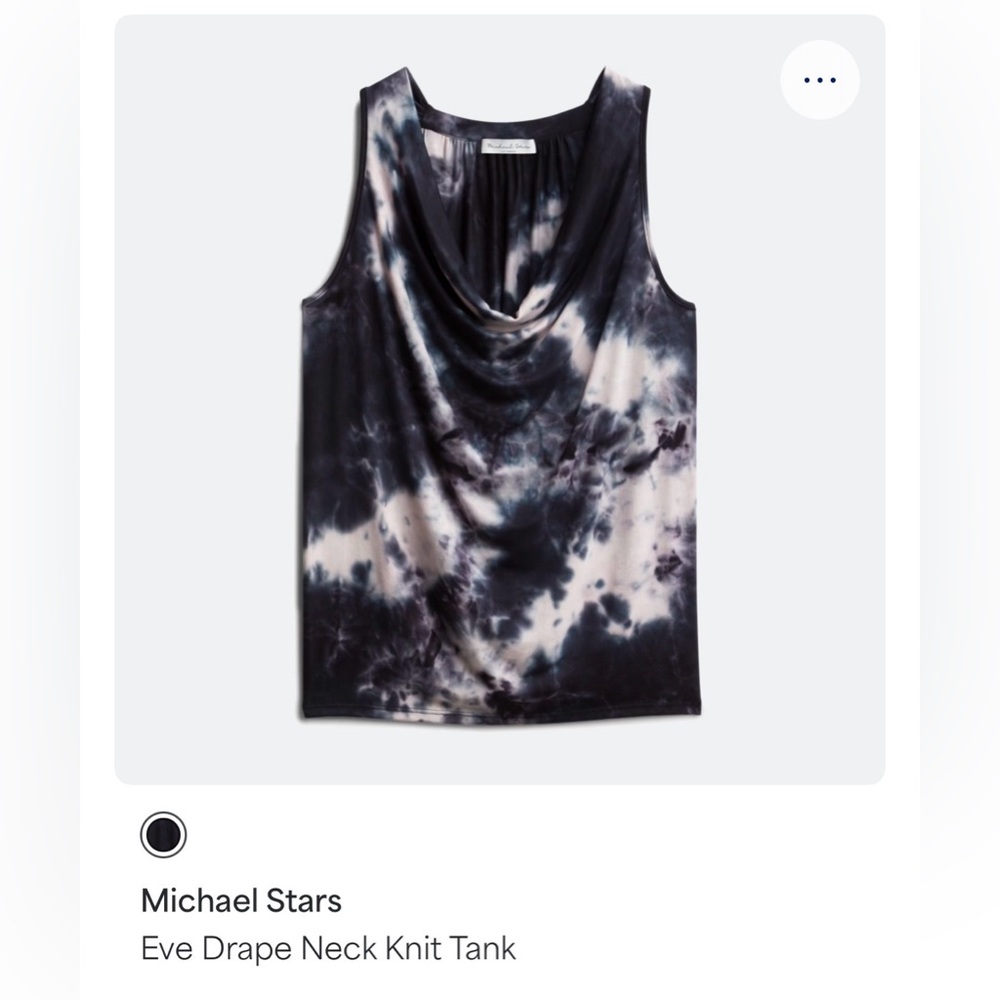 Michael Stars Tie-Dye Drape Neck Tank in Black and White